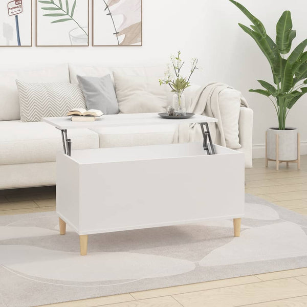Coffee Table White 90X44.5X45 Cm Engineered Wood Coffee Tables