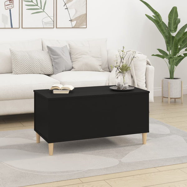 Coffee Table Black 90X44.5X45 Cm Engineered Wood Coffee Tables