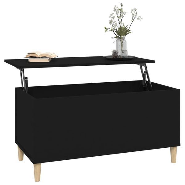 Coffee Table Black 90X44.5X45 Cm Engineered Wood Coffee Tables