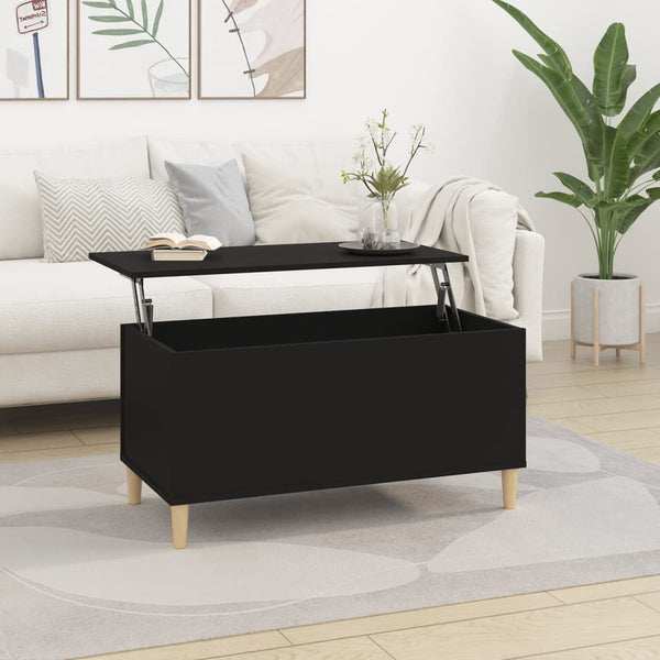 Coffee Table Black 90X44.5X45 Cm Engineered Wood Coffee Tables
