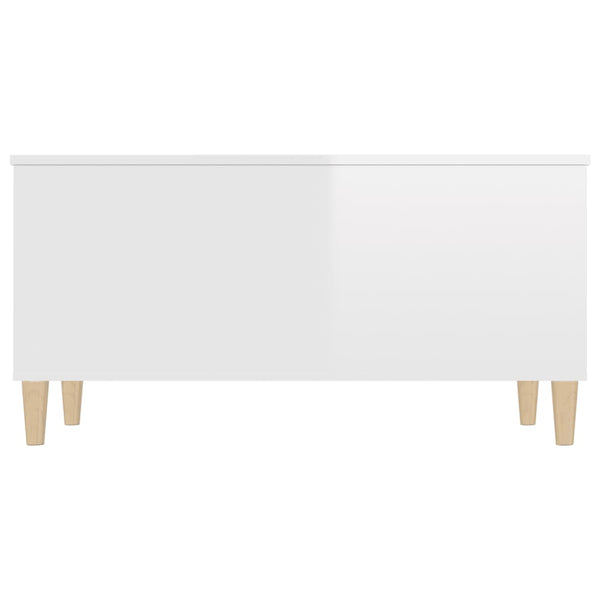 Coffee Table High Gloss White 90X44.5X45 Cm Engineered Wood Coffee Tables