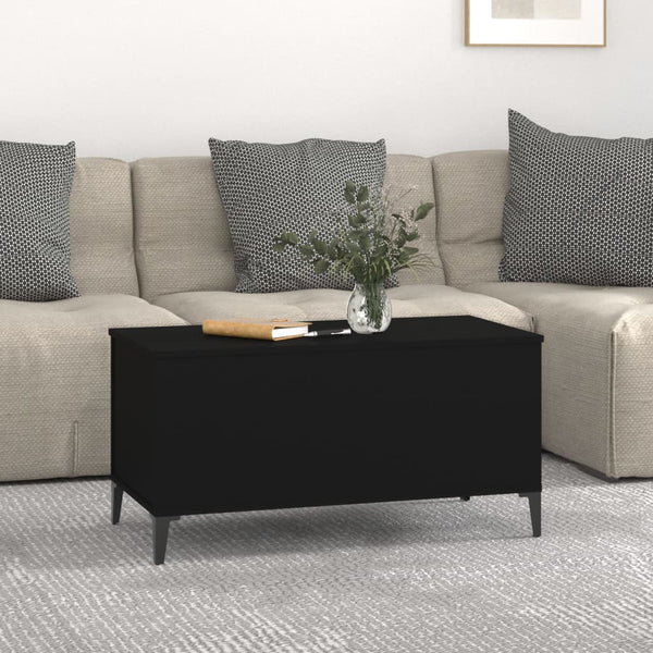 Coffee Table Black 90X44.5X45 Cm Engineered Wood Coffee Tables