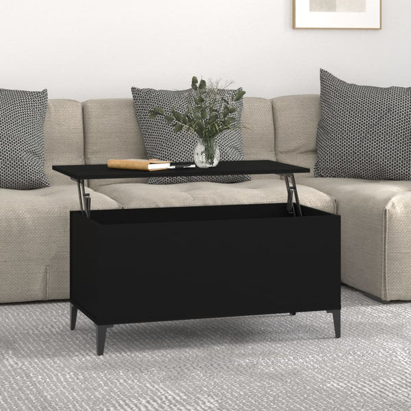 Coffee Table Black 90X44.5X45 Cm Engineered Wood Coffee Tables