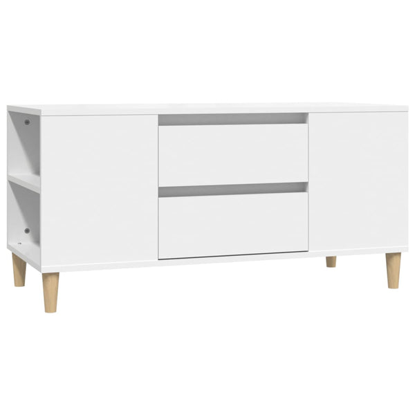 Tv Cabinet White 102X44.5X50 Cm Engineered Wood Tv Stands & Entertainment Units