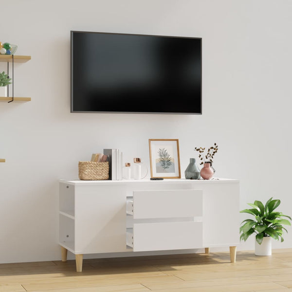 Tv Cabinet White 102X44.5X50 Cm Engineered Wood Tv Stands & Entertainment Units