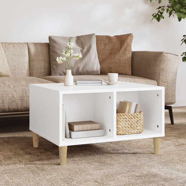 Coffee Table White 60X50x36.5 Cm Engineered Wood Coffee Tables