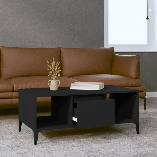 Vidaxl Coffee Table Black 90X50x36.5 Cm Engineered Wood Coffee Tables