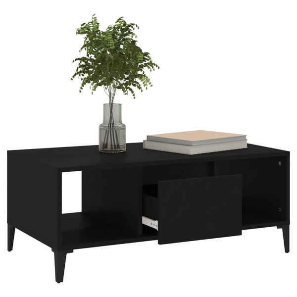 Vidaxl Coffee Table Black 90X50x36.5 Cm Engineered Wood Coffee Tables