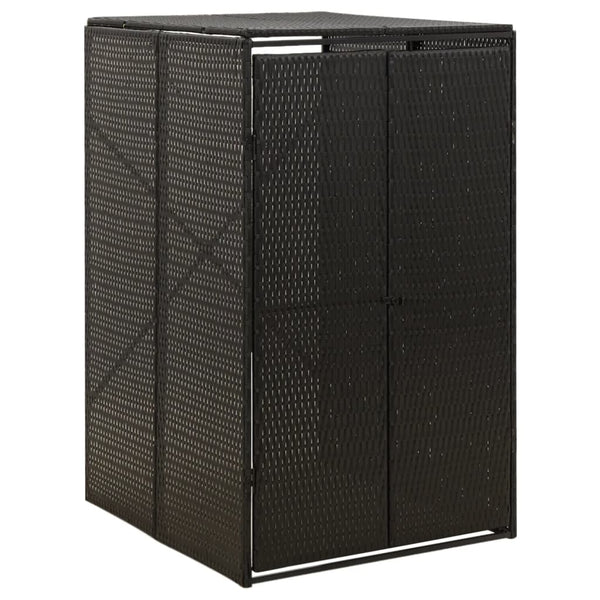 Single Wheelie Bin Shed Black 70X80x117 Cm Poly Rattan Sheds Summerhouses Carports