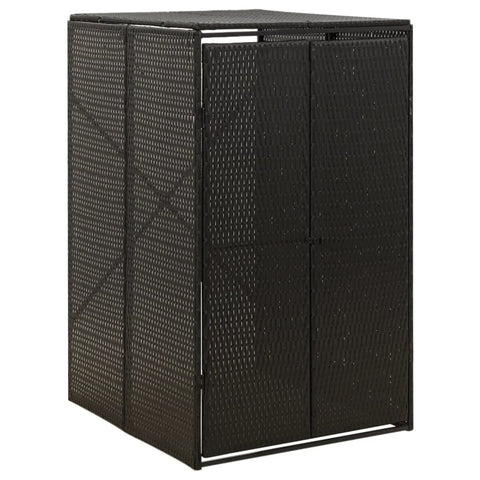 Single Wheelie Bin Shed Black 70X80x117 Cm Poly Rattan Sheds Summerhouses Carports