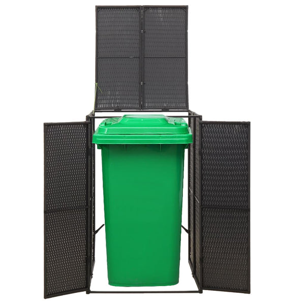 Single Wheelie Bin Shed Black 70X80x117 Cm Poly Rattan Sheds Summerhouses Carports