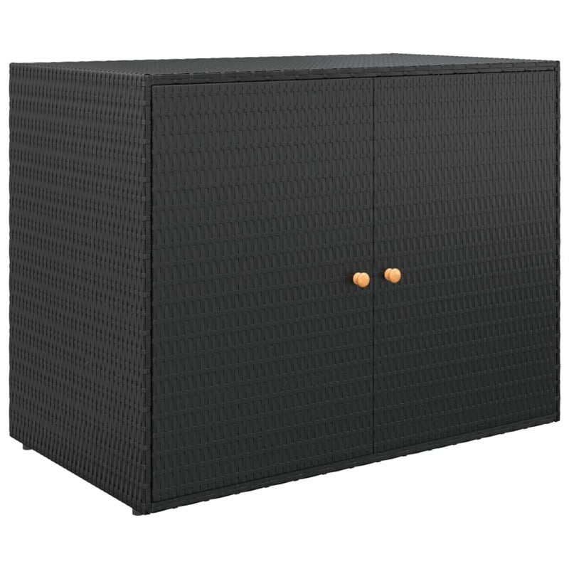 Garden Storage Cabinet Black 100X55.5X80 Cm Poly Rattan Cabinets & Cupboards