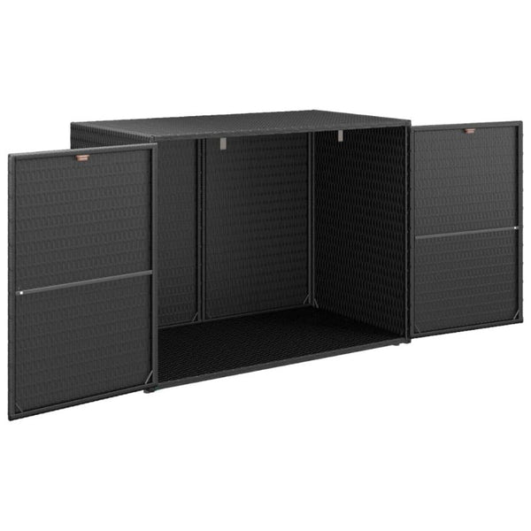 Garden Storage Cabinet Black 100X55.5X80 Cm Poly Rattan