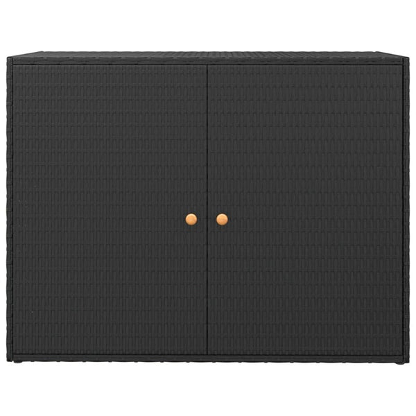 Garden Storage Cabinet Black 100X55.5X80 Cm Poly Rattan Cabinets & Cupboards