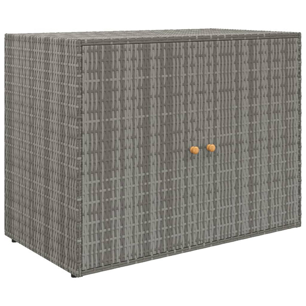 Garden Storage Cabinet Grey 100X55.5X80 Cm Poly Rattan Tool Cabinets & Cupboards