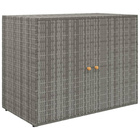 Garden Storage Cabinet Grey 100X55.5X80 Cm Poly Rattan Tool Cabinets & Cupboards