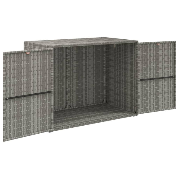 Garden Storage Cabinet Grey 100X55.5X80 Cm Poly Rattan Tool Cabinets & Cupboards