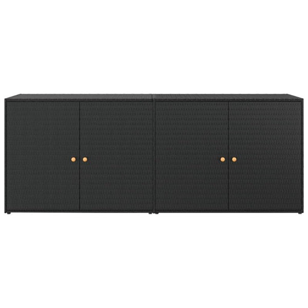 Vidaxl Garden Storage Cabinet Black 198X55.5X80 Cm Poly Rattan Storage Boxes