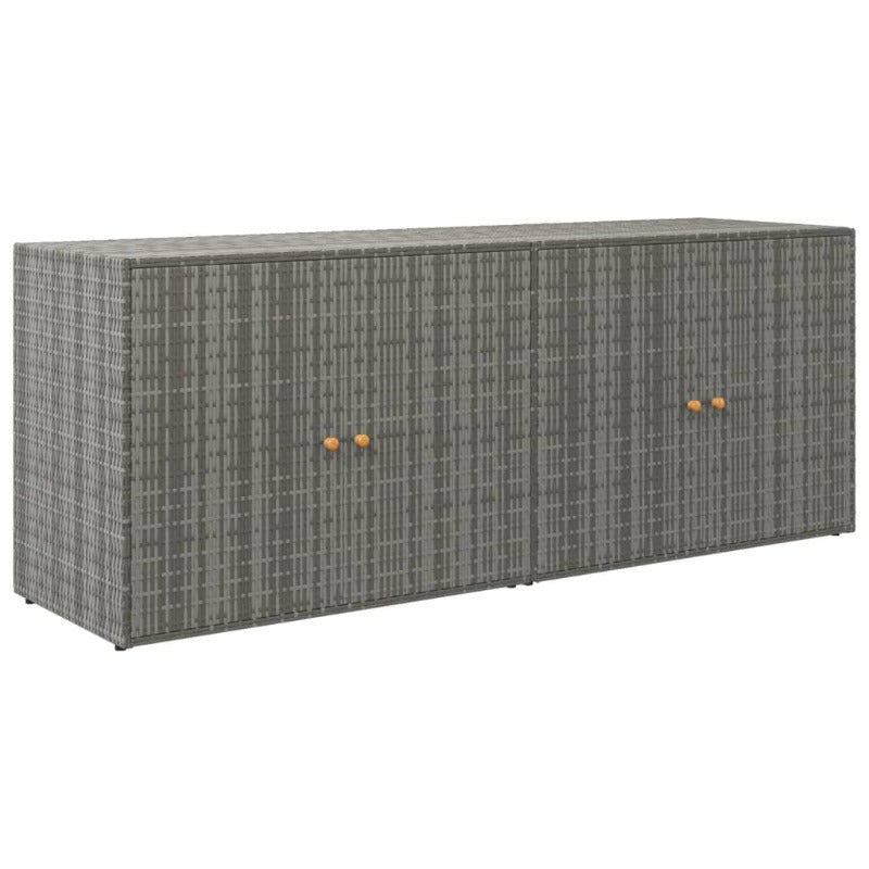 Vidaxl Garden Storage Cabinet Grey 198X55.5X80 Cm Poly Rattan Storage Boxes