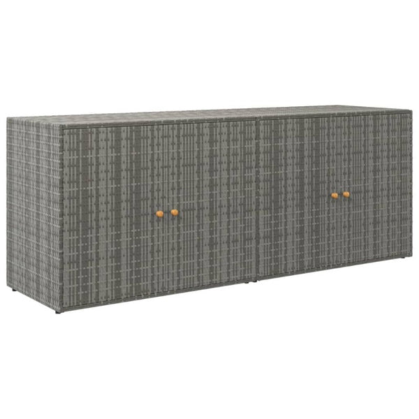 Vidaxl Garden Storage Cabinet Grey 198X55.5X80 Cm Poly Rattan Storage Boxes