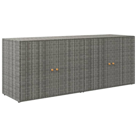 Vidaxl Garden Storage Cabinet Grey 198X55.5X80 Cm Poly Rattan Storage Boxes