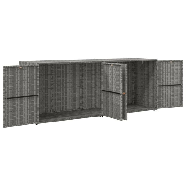 Vidaxl Garden Storage Cabinet Grey 198X55.5X80 Cm Poly Rattan Storage Boxes