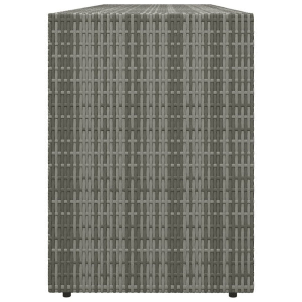 Garden Storage Cabinet Grey 198X55.5X80 Cm Poly Rattan