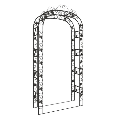 Garden Arch Black 116X45x240 Cm Steel Garden Arches