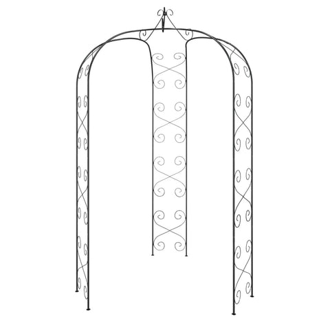 Garden Arch Black A180x255 Cm Steel Garden Arches