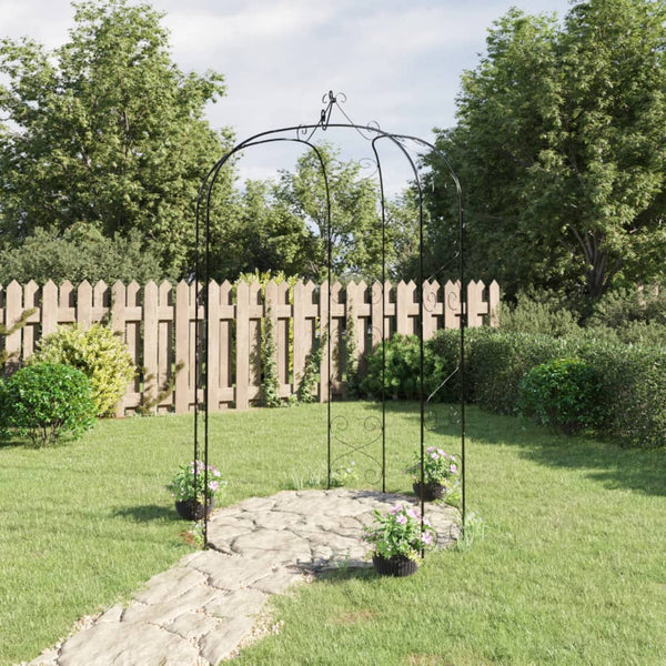 Garden Arch Black A180x255 Cm Steel Garden Arches