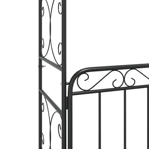Garden Arch With Gate Black 108X45x235 Cm Steel Garden Arches