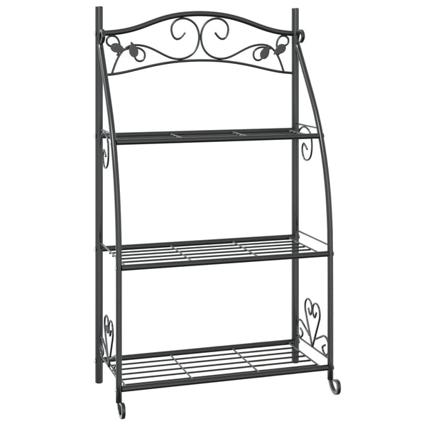 Flower Rack Black 56X30x96 Cm Steel Plant Stands