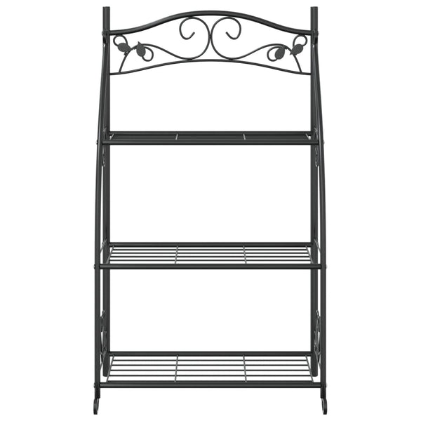 Flower Rack Black 56X30x96 Cm Steel Plant Stands