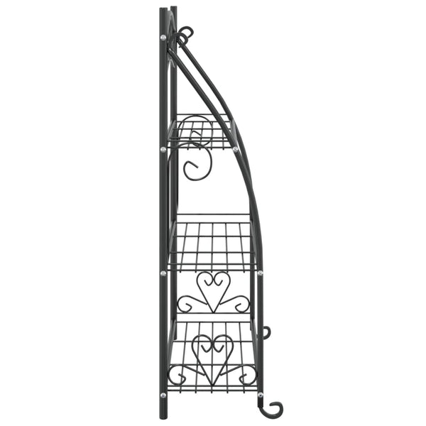 Flower Rack Black 56X30x96 Cm Steel Plant Stands