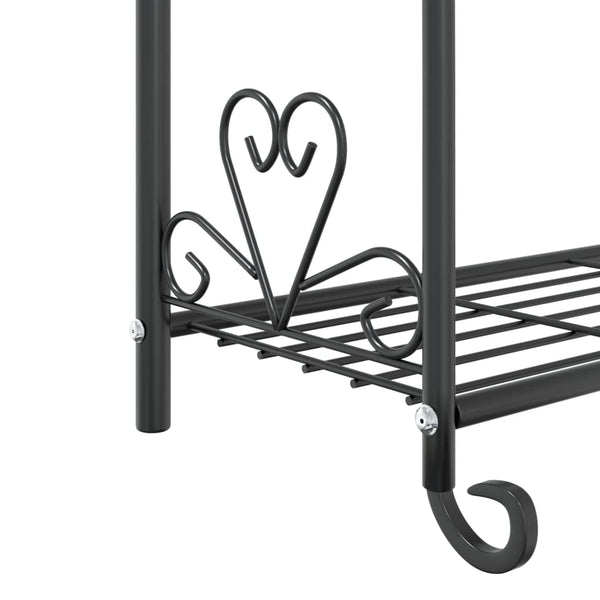 Flower Rack Black 56X30x96 Cm Steel Plant Stands