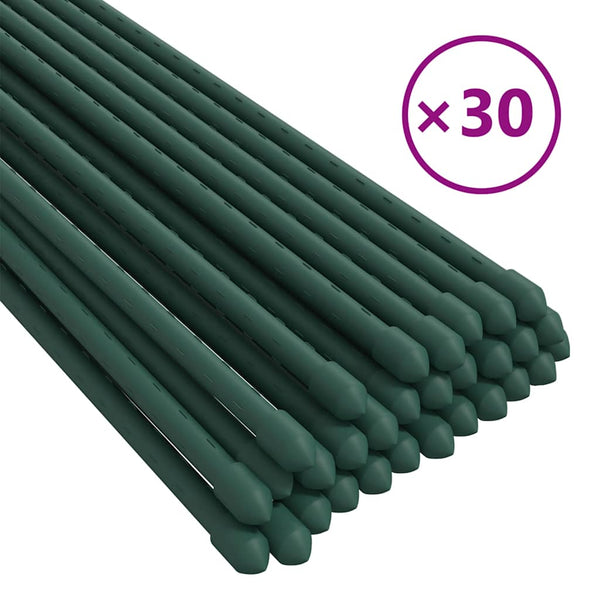 Vidaxl Garden Plant Stakes 30 Pcs Green 150 Cm Steel Lawn Stakes