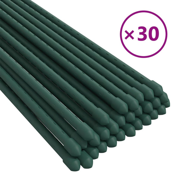 Garden Plant Stakes 30 Pcs Green 180 Cm Steel Plant Ties & Supports