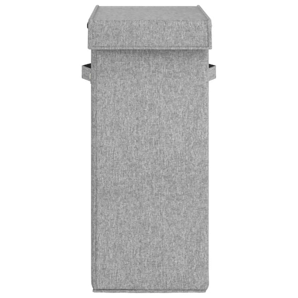 Vidaxl Foldable Laundry Hamper Grey 26X34.5X59.5 Cm Faux Linen Fabric Laundry Baskets & Hampers