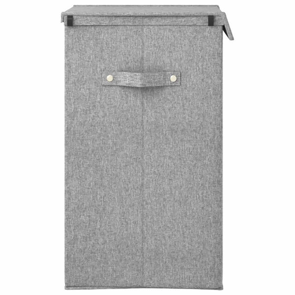 Vidaxl Foldable Laundry Hamper Grey 26X34.5X59.5 Cm Faux Linen Fabric Laundry Baskets & Hampers