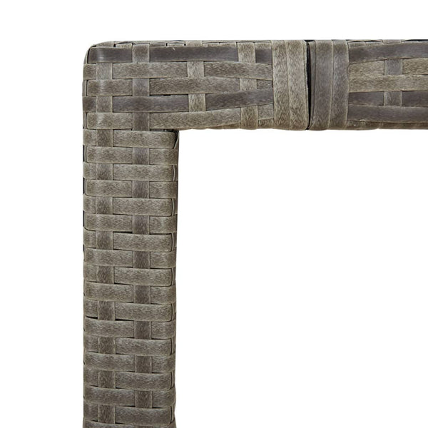 Garden Table With Top Grey Poly Rattan&Solid Acacia Patio & Garden Tables