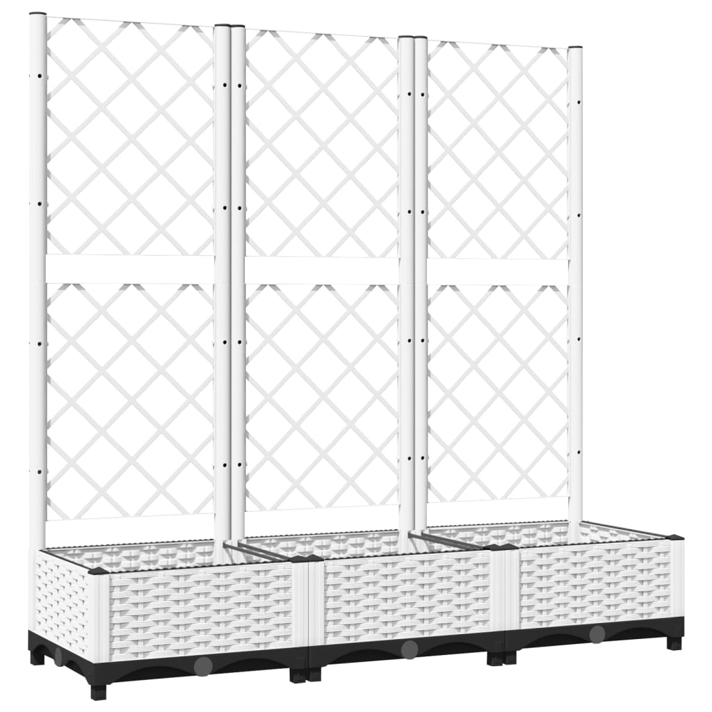 Garden Planter With Trellis White 120X40x121.5 Cm Pp Trellises
