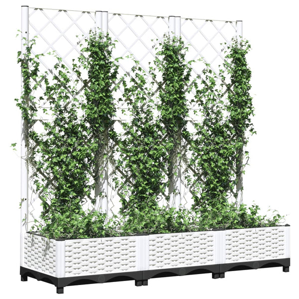 Garden Planter With Trellis White 120X40x121.5 Cm Pp Trellises