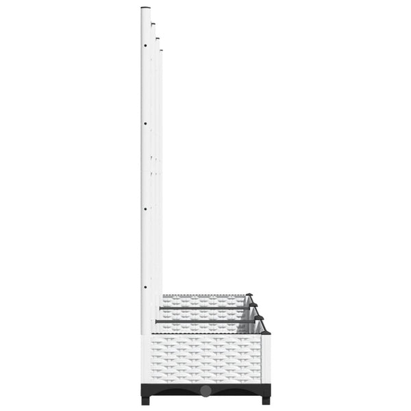 Garden Planter With Trellis White 120X40x121.5 Cm Pp Trellises