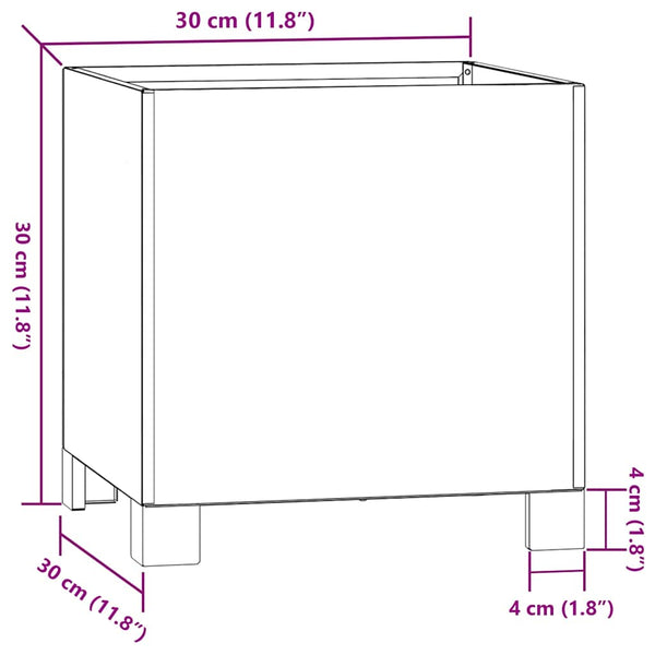 Vidaxl Planters With Legs 2 Pcs Rusty 30X30x30 Cm Corten Steel Planters & Vases