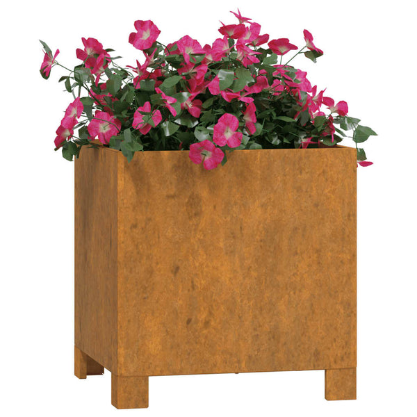 Planters With Legs 2 Pcs Rusty 32X30x33 Cm Corten Steel Planters & Vases