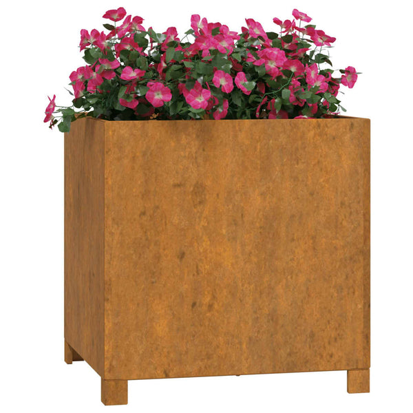 Planters With Legs 2 Pcs Rusty 49X47x50 Cm Corten Steel Planters & Vases