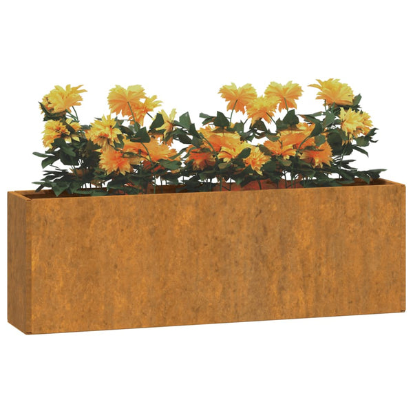 Wall Planters 2 Pcs Rusty Corten Steel 53X10x17 Cm Baskets Pots Window Boxes