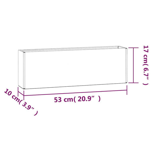 Wall Planters 2 Pcs Rusty Corten Steel 53X10x17 Cm Planters & Vases