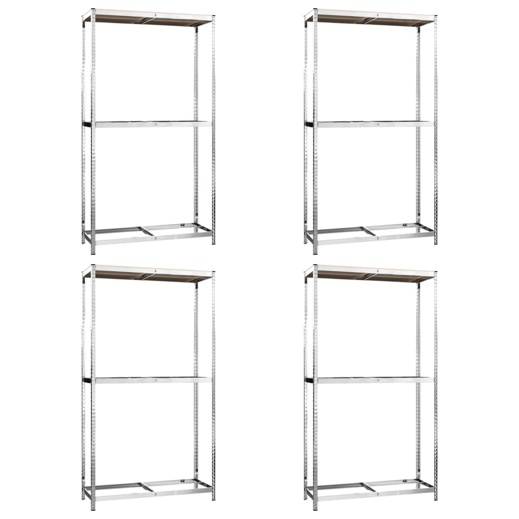 2 Layer Tire Racks 4 Pcs Silver 110X40x180 Cm Steel Shop Display Racks