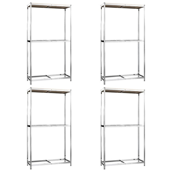 2 Layer Tire Racks 4 Pcs Silver 110X40x180 Cm Steel Shop Display Racks